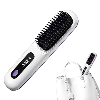 【中古】矯正ブラシ、矯正MB - ヘアアイロン ブラシ3 加熱設定、USB 充電電気ホットコーム LCD ディスプレイ - ヘアスタイリングツール、家庭用旅行用セラミック加熱ポータブルストレートアイロン、30秒加熱【メーカー名】【メーカー型...