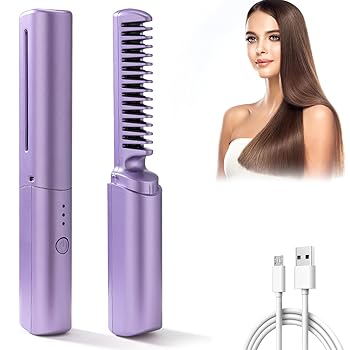 【中古】充電式ミニヘアアイロン ヒートブラシ コードレスポータブルヘアアイロンブラシ, コードレスヘアアイロンブラシ, 2 In 1 トラベルヘアストレート 【中古】充電式ミニヘアアイロン ヒートブラシ コードレスポータブルヘアアイロンブラシ, コードレスヘアアイロンブラシ, 2 In 1 トラベルヘアストレート