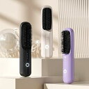 【中古】【未使用】充電式ミニヘアアイロン ヒートブラシ コードレスポータブルヘアアイロンブラシ, コードレスヘアアイロンブラシ, 2 In 1 トラベルヘアストレート(4)