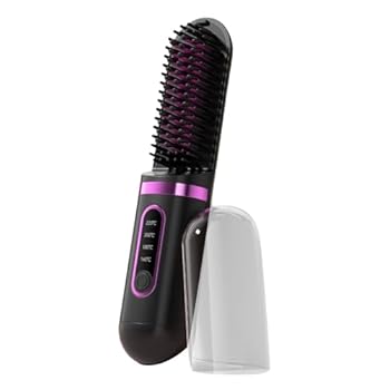 【中古】【未使用】Cordless Straightener Brush | Portable Hair Straightener | Travel Straightener Brush | Usb Charging Straightener Brush | Multifunctiona