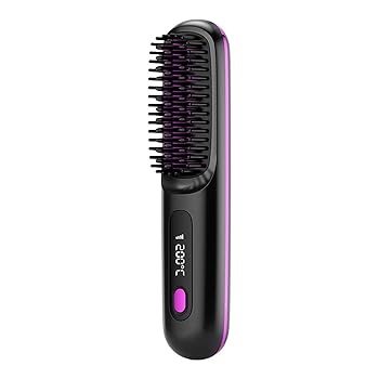【中古】【未使用】ヘアアイロン コーム - ヘアアイロン ブラシ | USB充電電動ヘアブラシLCDディスプレイ、ヘアストレートナー3つの加熱設定、スムーズなマイナスイ 【中古】【未使用】ヘアアイロン コーム - ヘアアイロン ブラシ | USB充電電動ヘアブラシLCDディスプレイ、ヘアストレートナー3つの加熱設定、スムーズなマイナスイ