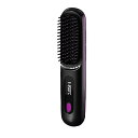 【中古】コードレスヘアアイロンブラシ,ポータブル マイナスイオンヘアストレートコーム,LEDディスプレイ 160~200℃ 3段階温度調節 20秒予熱 定温制御