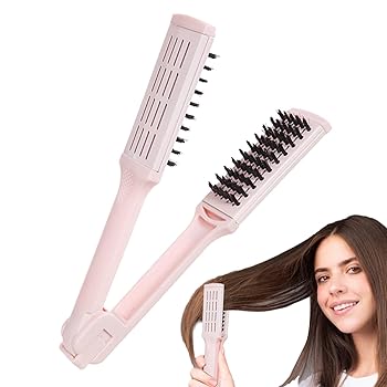 【中古】ヘアアイロンコーム、女性用ヘアストレートブラシ, 髪用電気コーム, 旅行用小型電気コーム、男性、女性、大人用高速加熱ホットコーム