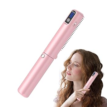 【中古】【未使用】ヘアブラシ ストレートアイロン、ホットブラシ ストレートヘアアイロン - ホットブラシヘアアイロンポータブルヘアアイロン 3 モード付きトラベ