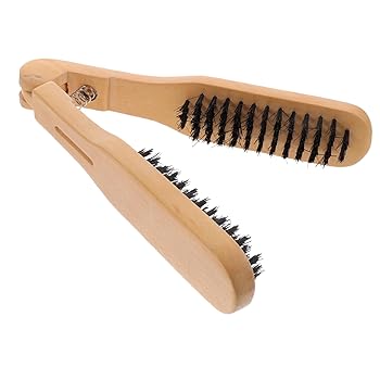 【中古】PAMINGONO ストレートヘア ヘアブラシ ストレートコーム くし ヘアスタイリングコーム ブラシ 木製 Khaki