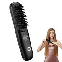 【中古】【未使用】コードレスヘアアイロン、ストレートコーム,ヘアアイロン ブラシUSB 充電ポータブルヘアストレートナースムージングヘアブラシ | ヘアアイロン、(4)