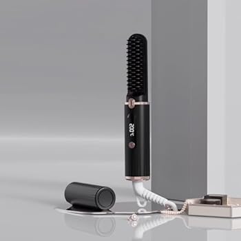 【中古】外対応 安全設計 持ち運びに便利 ストレートヘアメイクアップアイロン マイナス コードレス ヘアスタイリングツール 温度200℃ ストレートブラシ