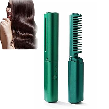 【中古】【2024新登場】コードレス ヒートブラシ USB充電式縮毛矯正コーム マイナスイオンヘアアイロン 縮毛矯正 3段階温度調節 2way コードレスヘアアイ