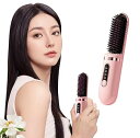 【中古】【未使用】FTBOL ヒートブラシ コードレス ブラシ型ヘアアイロン ストレートブラシ 静電気防止 デジタル表示 Type-C充電式 160〜220℃ 4段階温度調整 セラ(4)