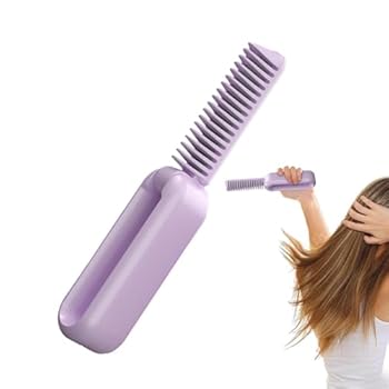 【中古】ヘアアイロン ブラシ、イオンヘアアイロン ブラシ | ヘアアイロン折りたたみ式高速加熱ブラシ矯正機 - ポータブル加熱矯正ブラシ、家庭、旅行、