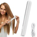 【中古】小型デュアルパーパスカーリングアイロン、USB充電式ヘアストレートナーとカーラー、2in1コードレスヘアカーラー、高速加熱セラミックヘアカーラ