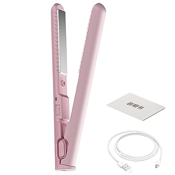【中古】【未使用】ショートヘア用小型フラットアイロン、トラベルフラットアイロン | トラベルアイロンヘアアイロン、コードレスヘアアイロン - ヘアアイロンUSB充