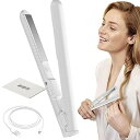 【中古】ストレートヘアアイロンとカーラー 2 in 1、ショートヘア用小型フラットアイロン,トラベルアイロンヘアアイロン、コードレスヘアアイロン | USB