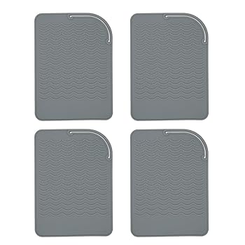 【中古】【未使用】4Pcs Heat Straightener Pad, Silicone Mat for Curling Iron Flat Iron, Corrugated Non Slip Design, Portable Odorless, Protects Hair Surfa 【中古】【未使用】4Pcs Heat Straightener Pad, Silicone Mat for Curling Iron Flat Iron, Corrugated Non Slip Design, Portable Odorless, Protects Hair Surfa