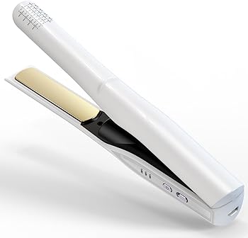 【中古】コードレス ヘアアイロン 2WAY カール/ストレート ヘアアイロン ミニ USB充電式 160℃〜200℃3段階温度調整 マイナスイオン搭載 急速加熱 大容量