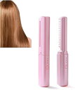 【中古】【未使用】MOPQAWRV 充電式ミニヘアアイロン, ポータブルヘアアイロンブラシ, コードレスヘアアイロンブラシ, 2 In 1 トラベルヘアストレートナー, USB充電