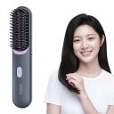 【中古】Kiboer ヒートブラシ アイロン コードレス 充電/差し込み両対応 高濃度マイナスイオン ヘアアイロン ストレート カール 傷まない 温度メモリー機