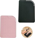 【中古】ヘアストレートナー用ヒートマット2個セット、旅行用、自宅、サロン用ヘアアイロン用耐熱マット。ヘアアイロン、ストレートアイロン、フラットア