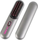 【中古】【未使用】ヘアストレートナーブラシ 髪を傷めないヘアアイロン プラスチック 軽量 カール 電気櫛 コードレスポータブル縮毛矯正コーム 耐久性のある 家庭(4)