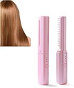 【中古】【Auyyhui】充電式ミニヘアアイロン ポータブルヘアアイロンブラシ コードレスヘアアイロンブラシ 2 In 1 トラベルヘアストレートナー USB 充電