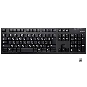 【中古】エレコム USB キーボード ワイヤレス (レシーバー付属) メンブレン フルキーボード 1000万回高耐久 PlayStation4 対応 ブラック ...