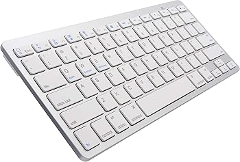 【中古】【未使用】オーディオファン ワイヤレスキーボード Bluetooth 薄型 ホワイト 英字配列 iOS Android Mac Windows