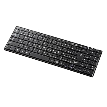 【中古】サンワダイレクト ワイヤレスキーボード 充電式 コンパクト 静音 USB接続 パンタグラフ 薄型 日本語配列 テンキー付き ブラッ..
