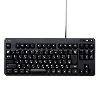 【中古】エレコム 有線キーボード メンブレン式 コンパクトサイズ ブラック TK-FCM103BK