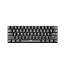 【中古】キーボード USB有線BT3.0デュアルモード61キーのメカニカルキーボードモノクロバックライトブラック(ブルー・スイッチ) PC用キーボード 仕事(2)
