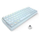 【中古】【未使用】Qingyuguolin ワイヤレスキーボード メカニカルキーボード バックライトキーボード 無線 Bluetooth5.0 61キー 英語配列 人間工学デザイン LEDラ(2)