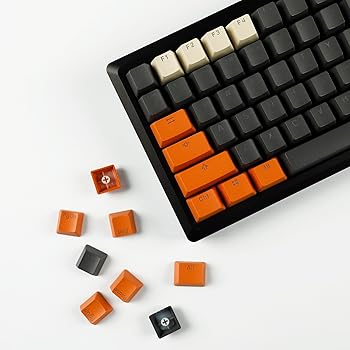 【中古】YMDK カーボン マイアミ PBT ダブルショット シャインスルー ANSI バックライト付きキーキャップ MXメカニカルキーボード メロディ 96 KBD75 68
