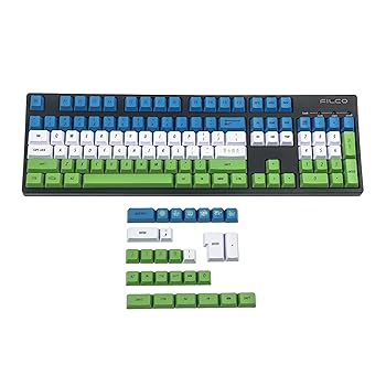 【中古】YMDK 132 カスタムキーキャップ Pan Gu グリーン ブルー ホワイト OEM プロファイル染料 サブP..