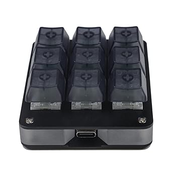 【中古】【未使用】YMDK 9キー CNC アルミニウム QMK VIA Hotswap RGB対応 マクロタイプC Gateron Pro イエロースイッチ メカニカルキーボード テンパッド ゲームフ