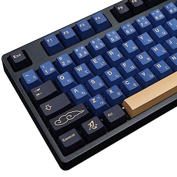 MOLGRIA ブルーサムライキーキャップ 129セット PBTキーキャップ ゲームキーボード用 チェリープロファイル 昇華型カスタムキーキャップ Gateron