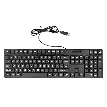 【中古】大活字キーボード、USB 104キー特大の大きな文字キーボード、高齢者/視覚障害のある個人/学生向け、ラップト…
