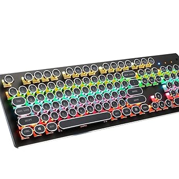 【中古】unband 104keys メカニカル ゲーミング キーボード ブルー スイッチ USB 有線 クール 有線 レ..