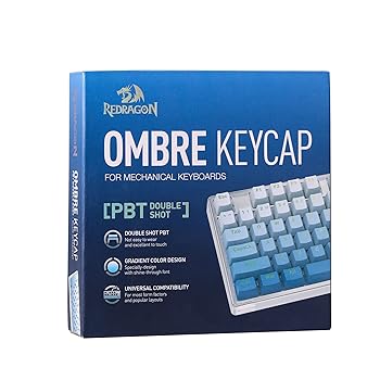 【中古】Redragon A134 グラデーションカラーオンブレブルーキーキャップ 104キー標準ダブルショットPB..