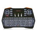 【中古】ミニワイヤレスキーボード Tri-Color Backlitスペイン語2.4Gワイヤレスミニタッチパッドキーボードエアマウス スマホ PC ノートPC タブレット テ(2)