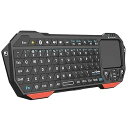 【中古】【未使用】ミニワイヤレスキーボード タッチパッドホワイトライトブルートゥース3.0ポータブルリモコン付きミニワイヤレスキーボード PC スマホ スマートTV