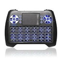 【中古】ミニワイヤレスキーボード 青いバックライトワイヤレス2.4GHzミニキーボードエアマウスタッチパッド スマホ PC ノートPC タブレット テレビ(2)