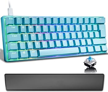 【中古】unband UK Layout 60% True メカニカル ゲーミング キーボード タイプ C 有線 61 キー LED バックライト付き USB 防水キーボード 14 Chroma RGB