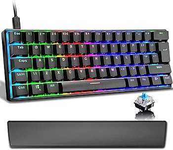 【中古】【未使用】unband UK Layout 60% True メカニカル ゲーミング キーボード タイプ C 有線 61 キー LED バックライト付き USB 防水キーボード 14 Chroma RGB