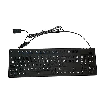 【中古】【未使用】Warp United フルサイズ USBキーボード シリコン 防水 消毒可能 病院 診療所 研究所..