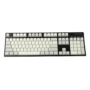 【中古】【未使用】YMDK 108 PBT チェリープロファイル ダブルショット グレー ホワイト サイドプリント ノンシャインスルー 標準ANSI 104 87 61 MX メカニカルキー