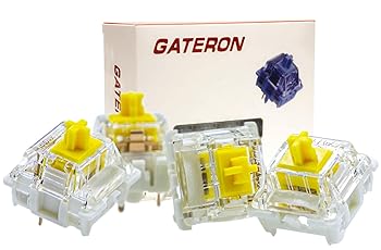 Tugeta Gateron G Pro 3.0 潤滑済みサイレントリニアスイッチ 35個 PinTactile スプリット 光学式ゲーミングキーボードスイッチ (イエロー)