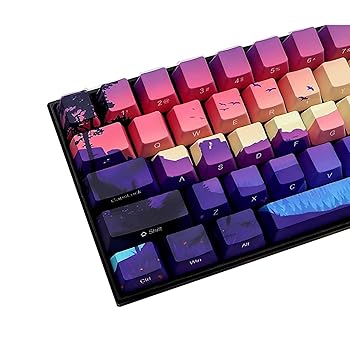 MOLGRIA 124セット ライトゴースルーカスタムキーキャップ、ダブルショット PBT チェリープロファイルキーキャップ ほとんどの60/75/98パーセン