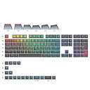 【中古】【未使用】YMDK 125キー レインボー 5面染め サブPBT プリン バックライト付き スモーキーキャップ ASAプロファイル MXメカニカルキーボード用 104 96 87 8