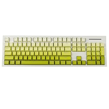 SONY - 【中古】108 123 ダブルショット バックライト イエロー グラデーション レモン キーキャップ PBT Shine Through OEM プロファイル キーキャップ MX メカ