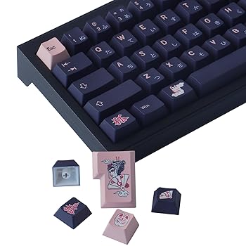 【中古】【未使用】JOMKIZ PBT キーキャップ、140キー染色昇華チェリープロファイルキーキャップ ミニマリスト日本語キーキャップセット Cherry MXスイッチ用 USレ