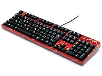 【中古】FILCO Majestouch + フルサイズ 静音赤軸 しぶき塗り赤 日本語配列 108キー かな印刷あり マットブラック Nキーロールオーバー USB&PS/2 【中古】FILCO Majestouch + フルサイズ 静音赤軸 しぶき塗り赤 日本語配列 108キー かな印刷あり マットブラック Nキーロールオーバー USB&PS/2